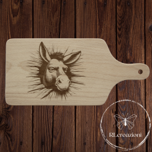 Planche à découper avec gravure laser "âne". Personnalisation sur demande