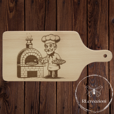 tagliere con incisione laser "Pizzaiolo". Personalizzato su richiesta