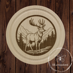 Planche à découper avec gravure laser 'Stag'. Personnalisation sur demande