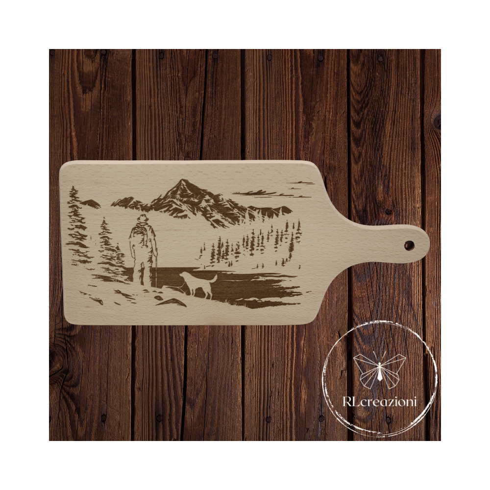 Planche à découper avec gravure laser "Passeggiata". Personnalisation sur demande