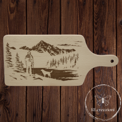 tagliere con incisione laser "Passeggiata". Personalizzato su richiesta