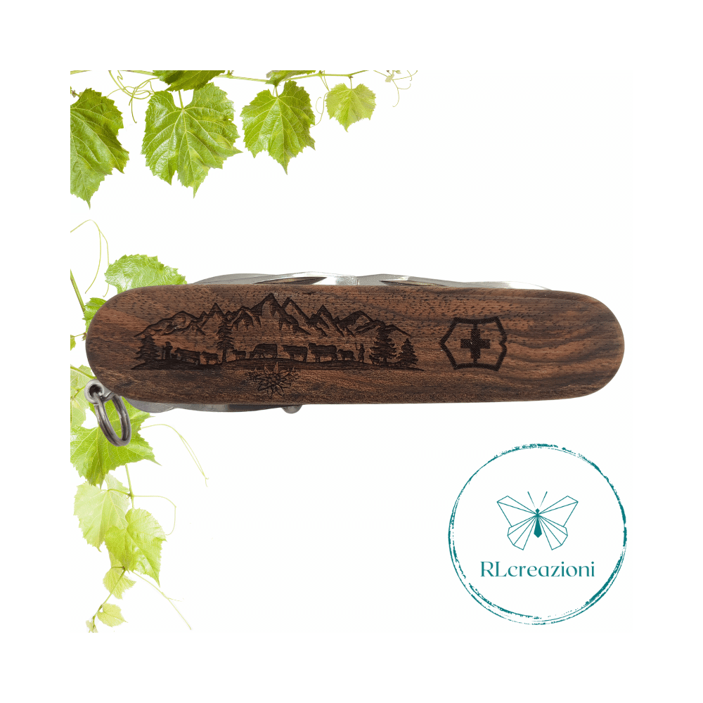 Victorinox Huntsman Wood avec gravure laser. 13 fonctions. Personnalisé sur demande. « transhumance »