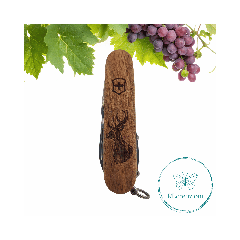 Victorinox Spartan Wood con incisione laser cervo. Personalizzato su richiesta