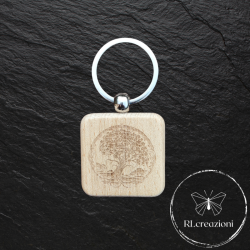 portachiavi in legno con incisione laser. Albero della vita. Personalizzabili. Ideali come gadget aziendali