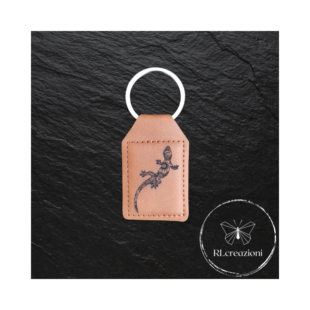 Porte-clés en simili cuir avec gravure laser. Loup. Personnalisables. Idéaux comme gadgets d'entreprise.