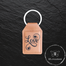 portachiavi in similpelle con incisione laser. Love. Personalizzabili. Ideali come gadget aziendali