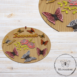 Fuori porta in legno "Benvenuti"