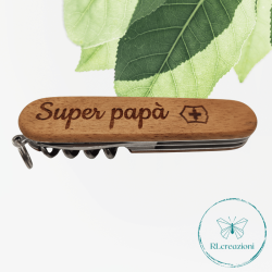 Victorinox Sparta in legno di noce con incisione laser. 10 funzioni. Personalizzato su richiesta