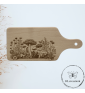 Planche à découper en hêtre avec gravure au laser. Champignons. Personnalisable sur demande