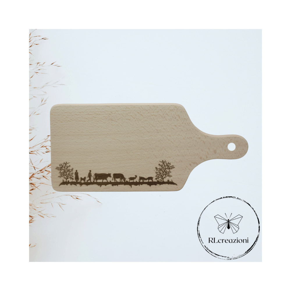 Planche à découper en hêtre avec gravure au laser. Fermier. Personnalisable sur demande
