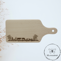 Planche à découper en hêtre avec gravure au laser. Fermier. Personnalisable sur demande
