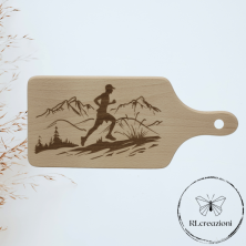 Planche à découper en hêtre avec gravure au laser. Course. Personnalisable sur demande