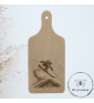tagliere in legno di faggio con incisione laser. Sciatore. Personalizzato su richiesta