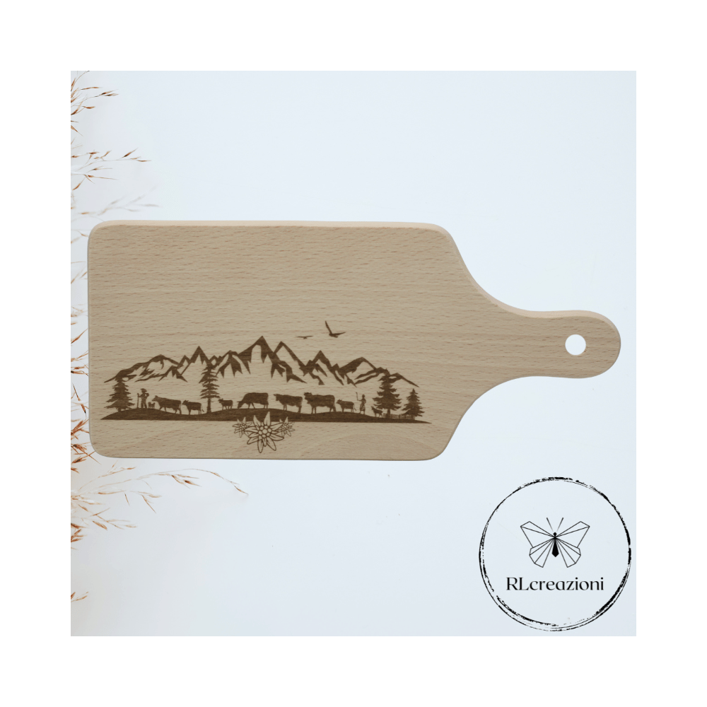 tagliere in legno di faggio con incisione laser. Transumanza. Personalizzato su richiesta