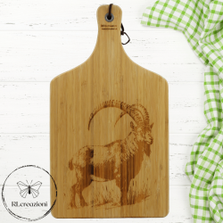 Planche à découper en bambou avec gravure au laser. Ibex