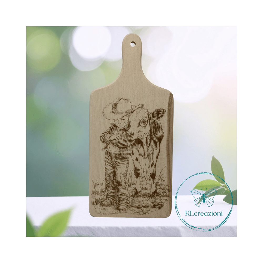 tagliere con incisione laser. Personalizzato su richiesta