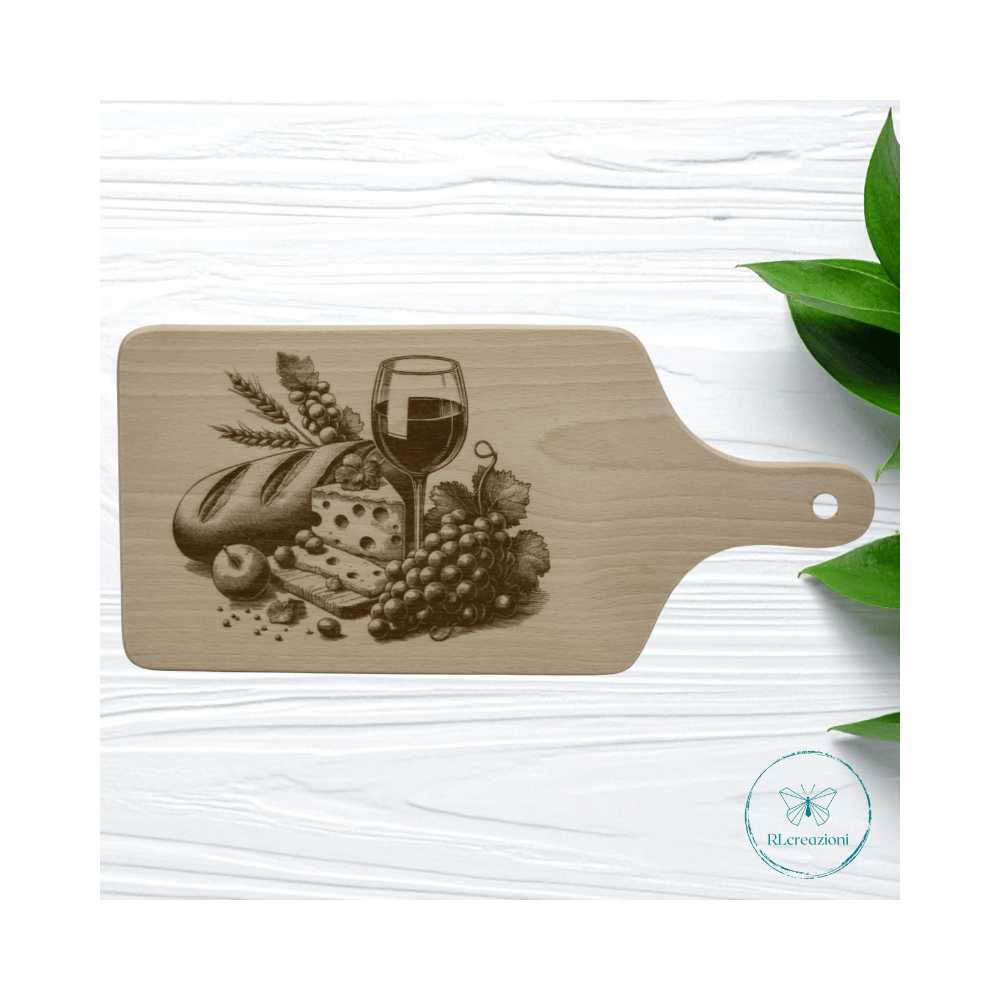 Planche à découper en hêtre avec gravure au laser. Personnalisable sur demande