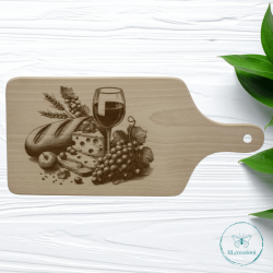 tagliere in legno di faggio con incisione laser. Personalizzato su richiesta