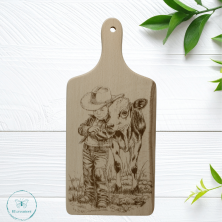 Planche à découper gravée au laser. Personnalisable sur demande