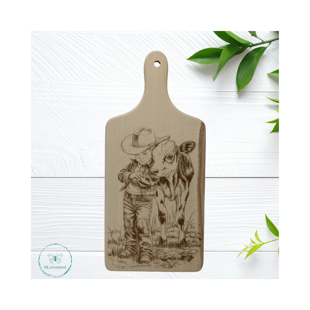 Planche à découper gravée au laser. Personnalisable sur demande