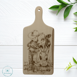 Planche à découper gravée au laser. Personnalisable sur demande
