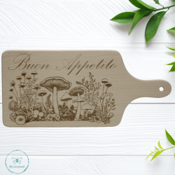 Planche à découper gravée au laser. Personnalisable sur demande