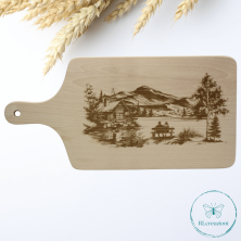 tagliere in legno di faggio con incisione laser. Personalizzato su richiesta