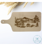 Planche à découper en bois de hêtre avec gravure au laser. Personnalisable sur demande