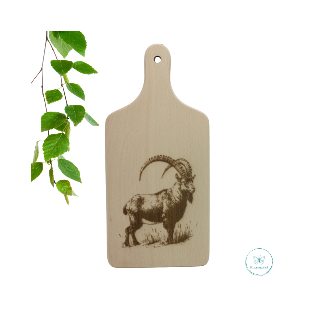 tagliere in legno di faggio con incisione laser. Personalizzato su richiesta