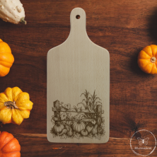 Planche à découper en bois de hêtre avec gravure au laser. Personnalisable sur demande