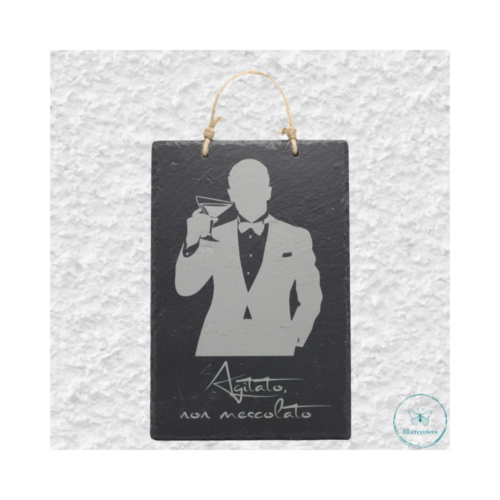 quadro in ardesia con incisione laser
