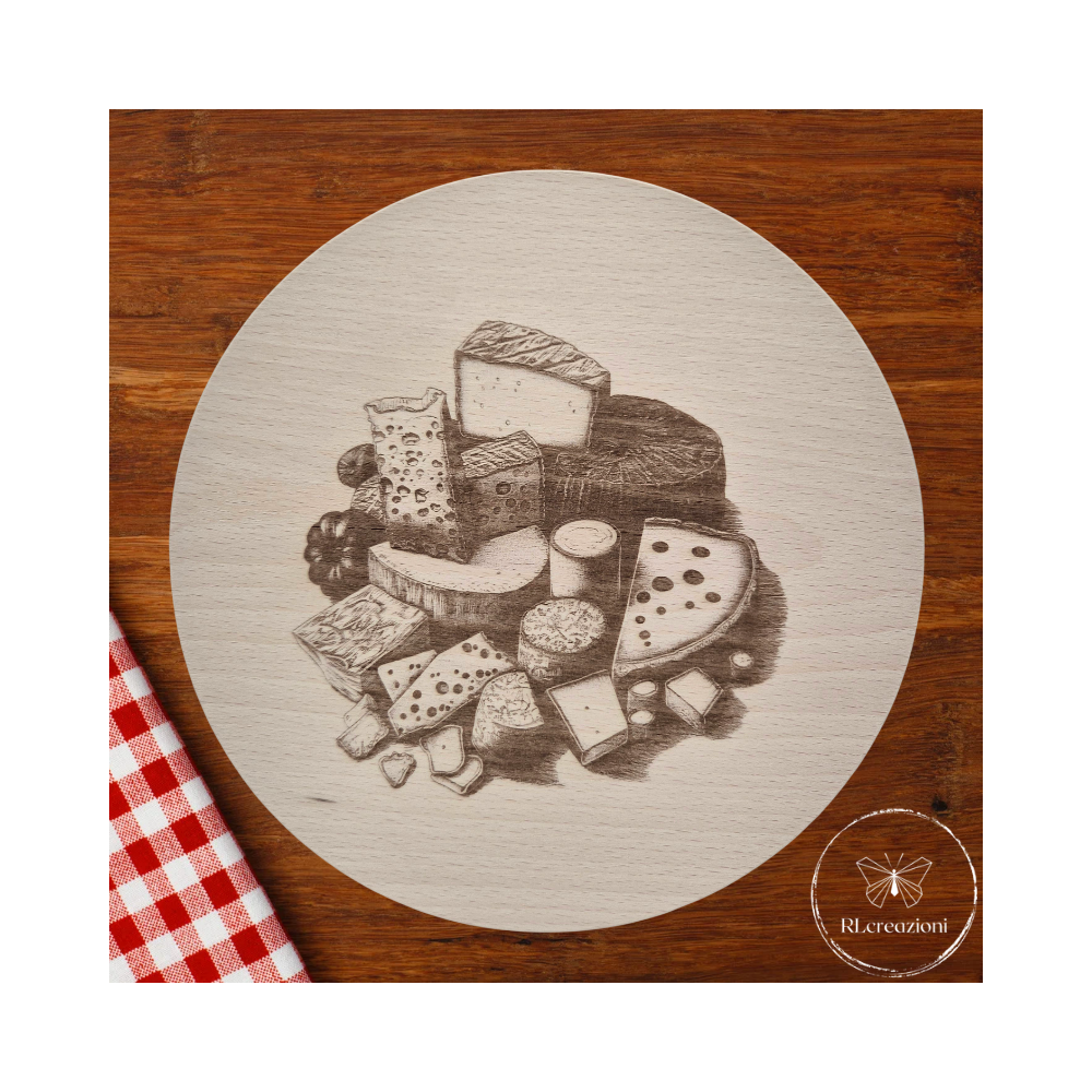 tagliere in legno di faggio. Incisione laser. Personalizzato su richiesta