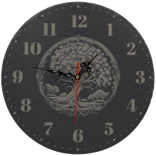 Orologio in ardesia nera Albero della vita