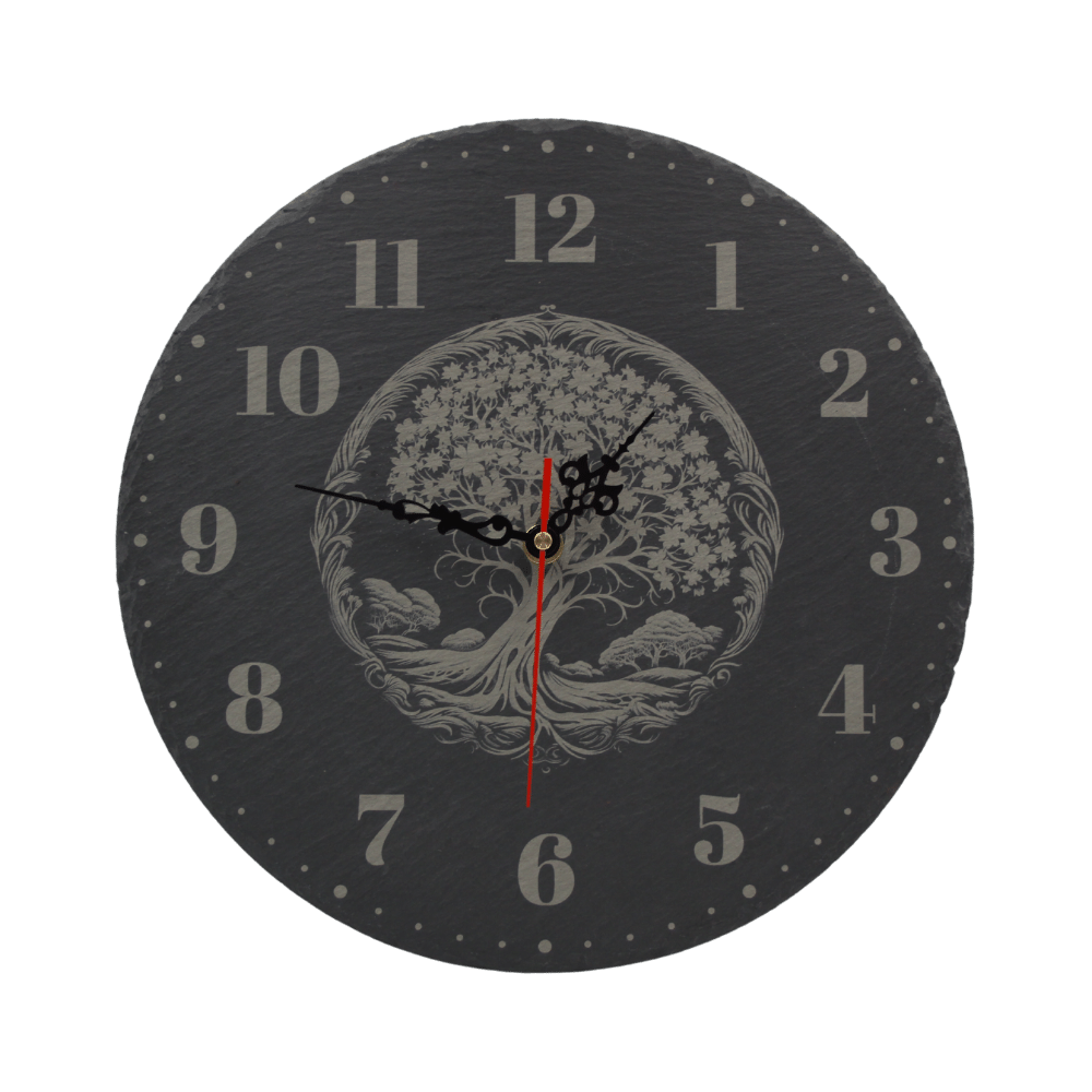 Orologio in ardesia nera Albero della vita