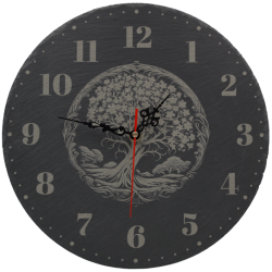 Orologio in ardesia nera Albero della vita
