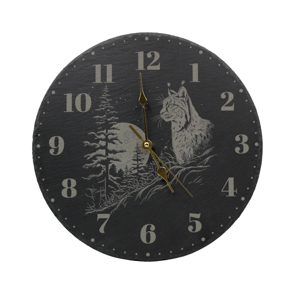 Orologio murale in ardesia nera "Lince"