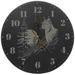 Horloge murale "Lynx" en ardoise noire