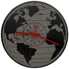 Orologio in ardesia nera mondo