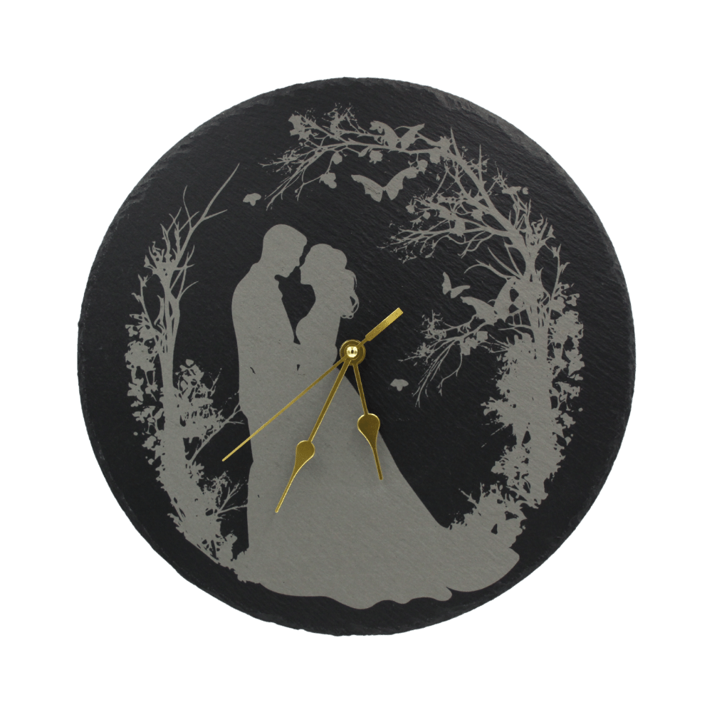 Orologio in ardesia nera mondo